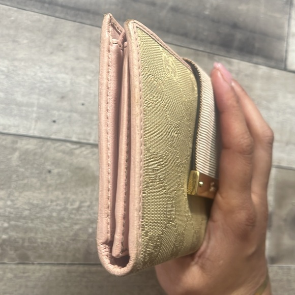 GUCCI Canvas Bifold Long Wallet with pink leather - Picture 6 of 7